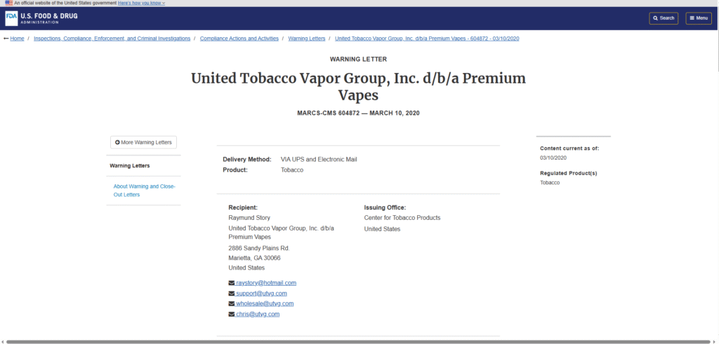 United Tobacco Vapor Group