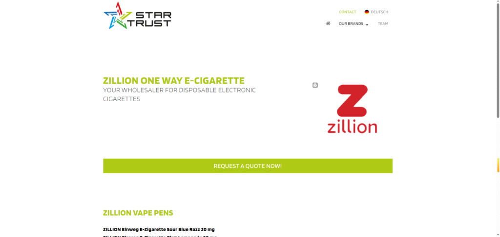 Zillion E-Cigarette Distributor
