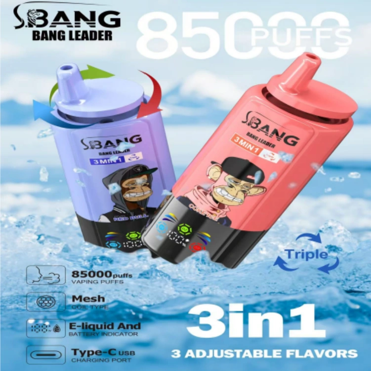 bang leader 85000 puffs 3in1 disposable vape with led display