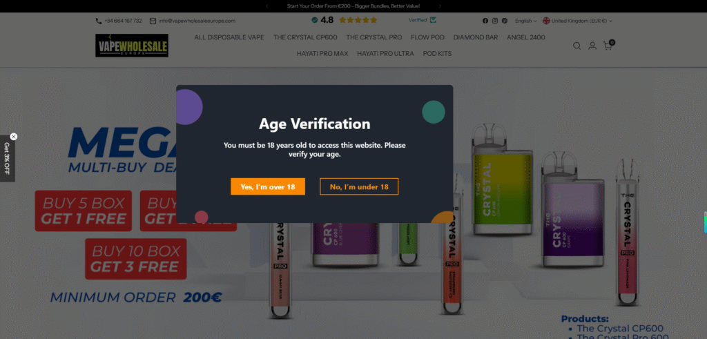  Vapes Europe Wholesale 