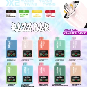 razz bar 40,000 puffs twins dual flavor twist to switch