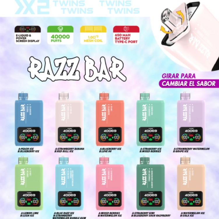 razz bar 40,000 puffs twins dual flavor twist to switch