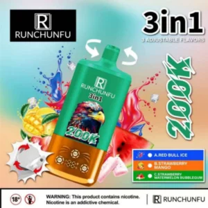 runchunfu 3 in 1 200k puffs disposable vape